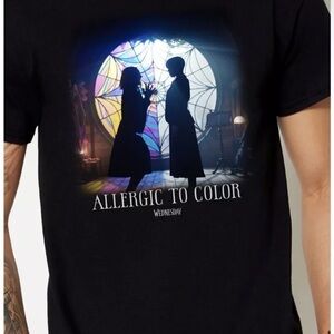 Wednesday Adams Jenna Ortega Shirt Allergic To Color Black Size M